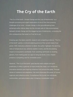cover image of The Cry of the Earth